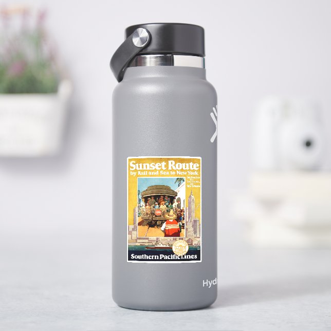 Travel Poster For The Sunset Route By Rail And Sea (HydroFlask)