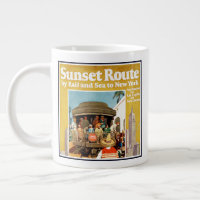 Travel Poster For The Sunset Route By Rail And Sea