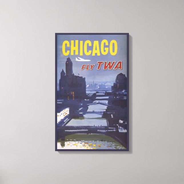 Travel Poster For Trans World Airlines Flights Canvas Print (Front)