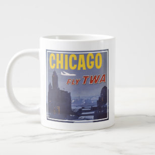 Travel Poster For Trans World Airlines Flights Large Coffee Mug