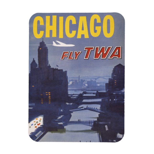 Travel Poster For Trans World Airlines Flights Magnet (Vertical)