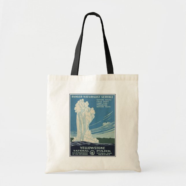 Travel Poster For Yellowstone National Park Tote Bag (Front)