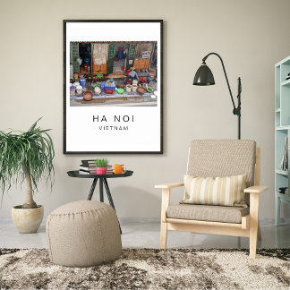 Travel Poster, Ha Noi Vietnam, Customizable Poster