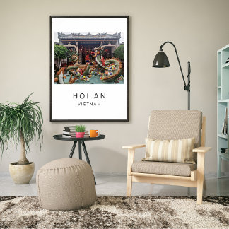 Travel Poster, Hoi An Vietnam, Customizable Poster