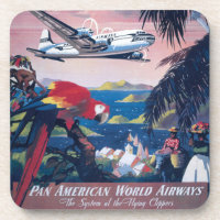 Travel Poster Of Seaplane Flying Over Caribbean