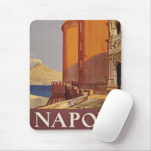 Travel Poster Of Vesuvius And The Bay Of Naples Mouse Pad
