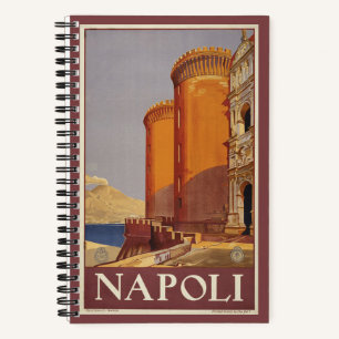 Travel Poster Of Vesuvius And The Bay Of Naples Notebook