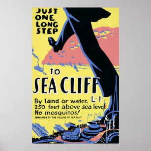 Travel Poster Promoting Sea Cliff, Long Island