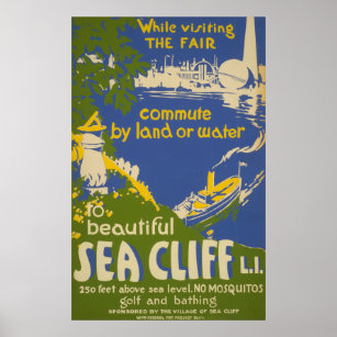 Travel Poster Promoting Sea Cliff, Long Island 2