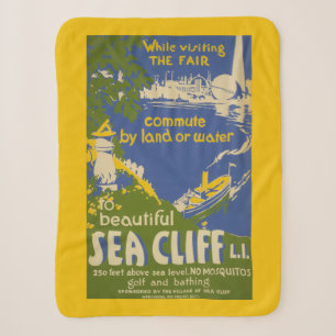 Travel Poster Promoting Sea Cliff, Long Island 2 Sherpa Blanket