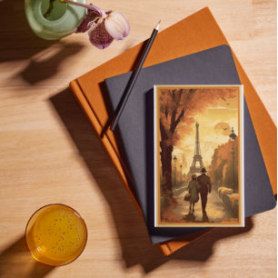 Travel Poster, Romance in Paris customizable Holiday Postcard