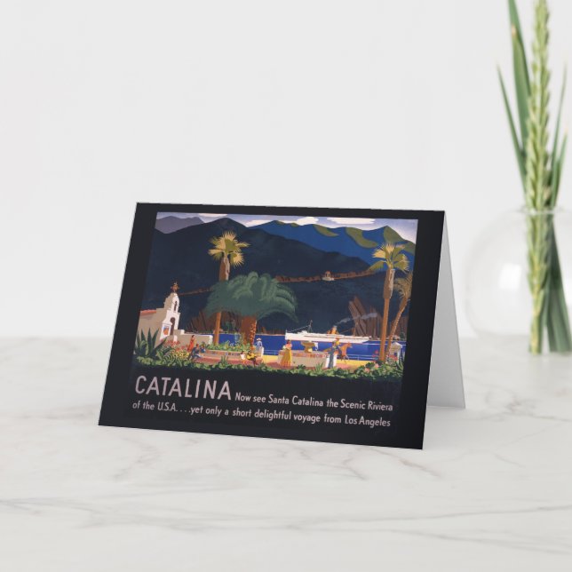 Travel Poster - Santa Catalina Island, California Card (Front)