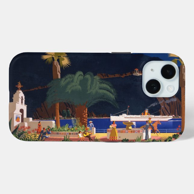 Travel Poster - Santa Catalina Island, California Case-Mate iPhone Case (Back (Horizontal))