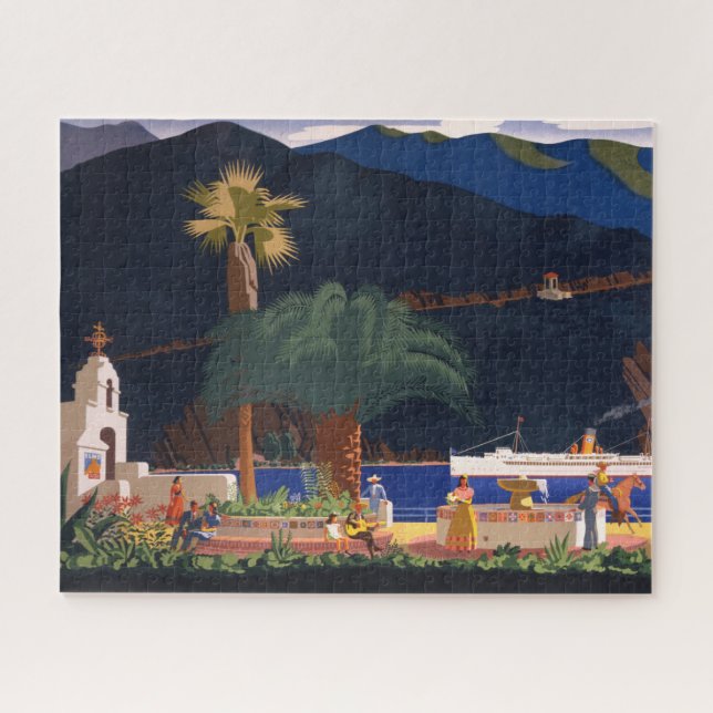 Travel Poster - Santa Catalina Island, California Jigsaw Puzzle (Horizontal)