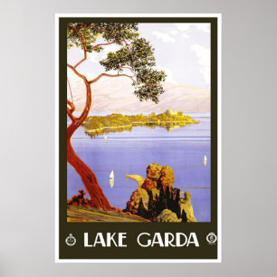 Travel Poster Vintage Lake Garda Italy