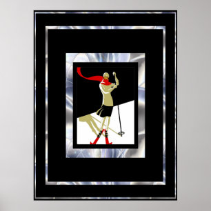 Travel Poster Vintage Saint Croix Skiing 3
