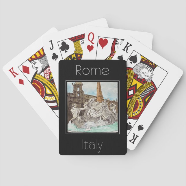 Travel poster water colour of Rome Italy Playing Cards (Back)