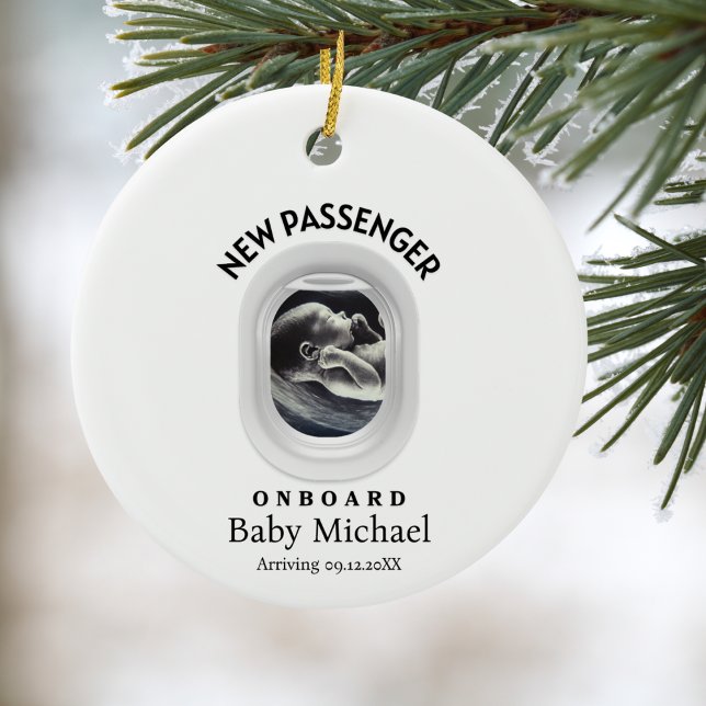 Travel Pregnancy Announcement Passenger On Board Ceramic Ornament (Creator Uploaded)