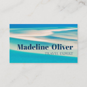 Travel QR Ocean Beach Sea Aqua Blue  Business Card