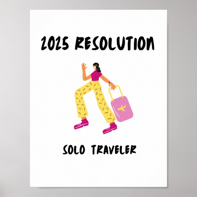 Travel quote 2025 Resolution Solo traveller  Poste Poster (Front)