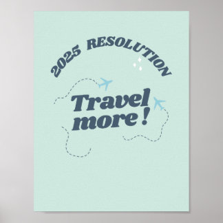 Travel quote 2025 resolution Travel more Poster