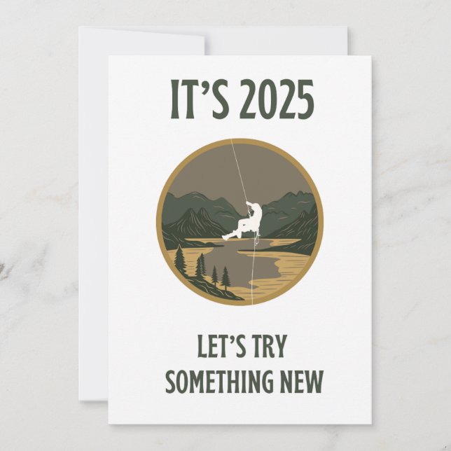 Travel quote Let’s try something new Holiday card (Front)