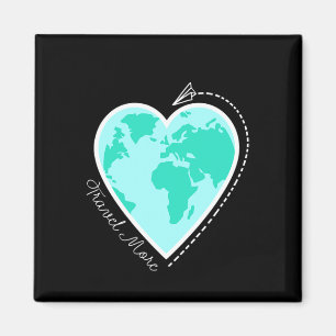 Travel Quote Travel More World Map Adventure Vacat Magnet