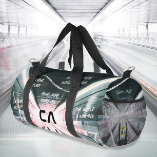 Travel Quotes Airport Monogram Your Photo Duffle Bag