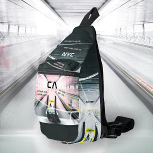 Travel Quotes Airport Monogram Your Photo Sling Bag