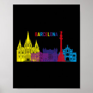Travel Rcelona Spain Europe Spanish Family Vacatio Poster
