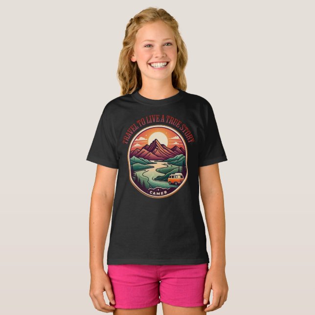 Travel Real Story Tee — No Fake Journeys Badge (Front Full)