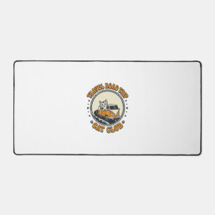 Travel Road Trip Cat Pet Lover Shirt Art - Travel Desk Mat