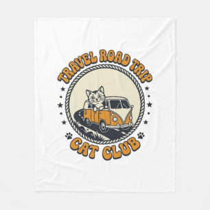 Travel Road Trip Cat Pet Lover Shirt Art - Travel Fleece Blanket