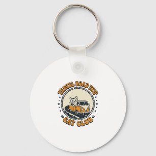 Travel Road Trip Cat Pet Lover Shirt Art - Travel Keychain