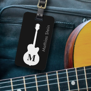 travel rock guitar music personalised luggage tag
