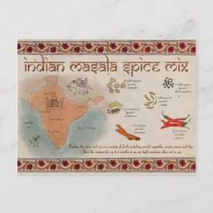Travel Sketch Postcard: Indian Masala Spice Mix Postcard