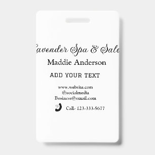 travel spa salon guest information vacation beach badge