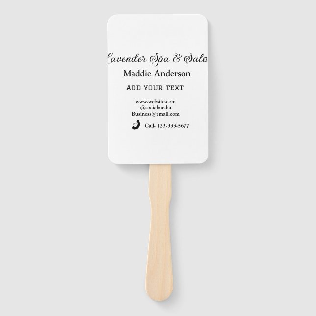 travel spa salon guest information vacation beach  hand fan (Front)