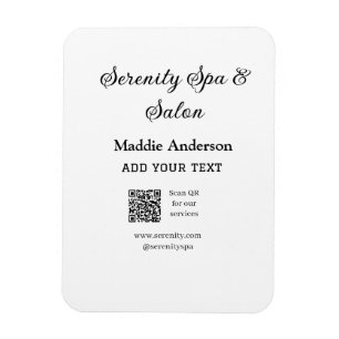 Travel spa salon scan QR for services website beac Magnet