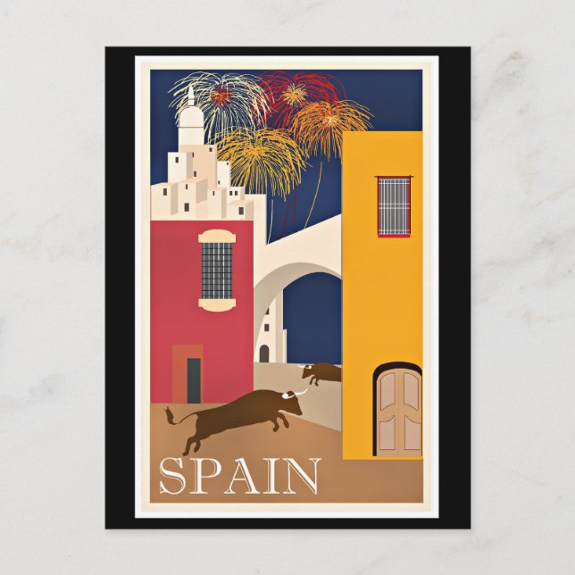 Travel Spain, vintage travel poster Postcard (Front)