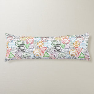 Travel Stamp Pattern Body Pillow