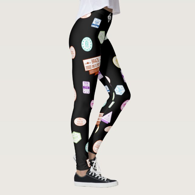 Travel Stamps Leggings (Right)