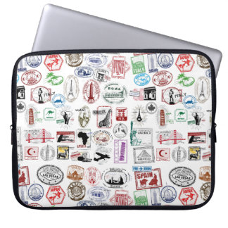 Travel Stamps Pattern Case Sleeve
