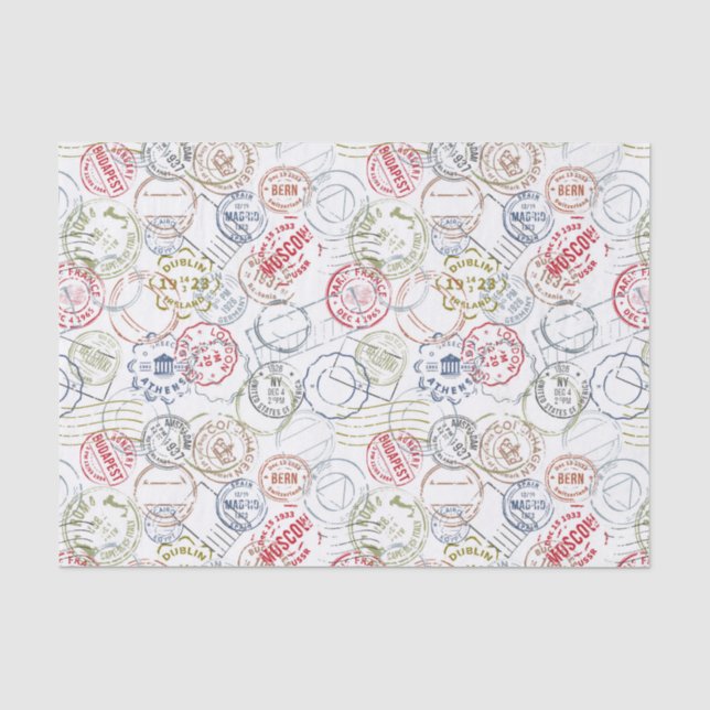 Travel Stamps  Tissue Paper (Front)