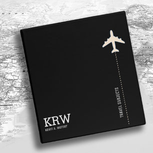 Travel Subjects Black and White Modern Binder