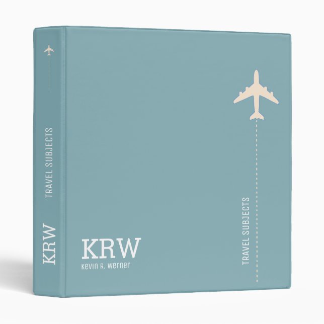Travel Subjects Grayish Blue Modern Binder (Front/Spine)