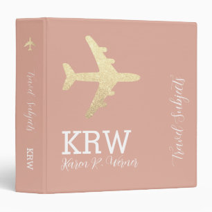 Travel Subjects Modern Dusty Pink Binder