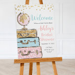 Travel Suitcase Welcome Sign Poster<br><div class="desc">Travelling from Miss to Mrs. Bridal Shower Poster Welcome Sign</div>