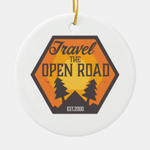 Travel the Open road Ceramic Ornament