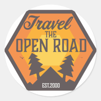 Travel the Open road Classic Round Sticker
